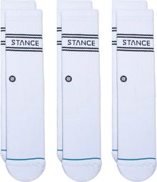 Chaussettes Stance Basic Crew Blanc (3 paires)