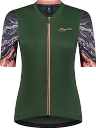 Maillot Manches Courtes Velo Rogelli Liquid - Femme - Vert/Corail