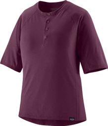 Patagonia Women's T-Shirt Cap Cool Trail Bike Henley Purple