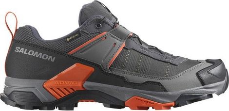 Salomon X Ultra 5 GTX Grijs/Rood Heren Outdoor Laarzen