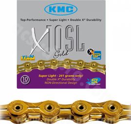 CHAINE VELO KMC 10 VITESSES X10SL OR 112M 241g