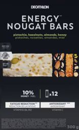 Barres énergétiques Nougat Decathlon Nutrition Pistaches/Noisettes/Miel 12x25g