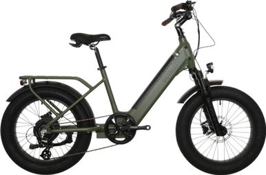 Vélo Cargo Shortail Électrique Bicyklet Shimano Altus 7V 670 Wh 20'' Vert Kaki