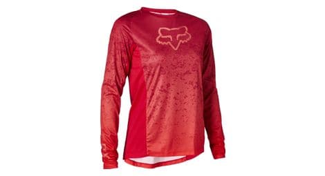 Maillot manches longues femme fox defend lunar rouge punch 