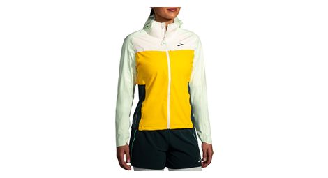 Veste impermeable brooks high point trail waterproof jaune vert femme