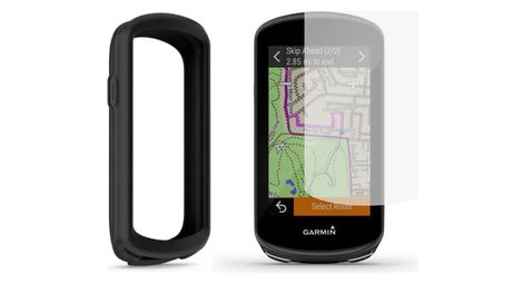 Ecran de protection en verre trempé et housse de protection silicone pour garmin edge 1030