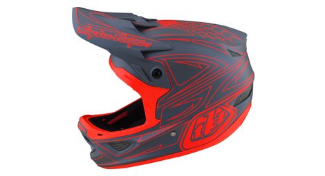Casque troy lee designs d3 fiberlite spiderstripe gris rouge