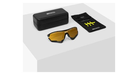Aerotech Xxl Brille Schwarz Glanzend Bronze Verspiegelt