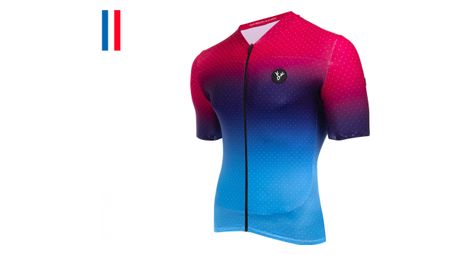 Maillot manches courtes lebram vence rouge bleu coupe ajustée