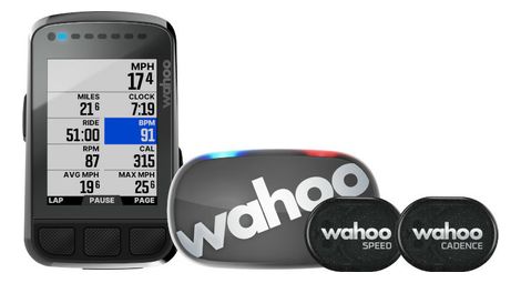 Computadora gps wahoo fitness elemnt bolt v2 - paquete tickr cardio / speed / cadence