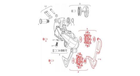 Kit pulegge e gabbia lunga interna sram longue gx 1x11 / force 1 / rival 1 type 2.1