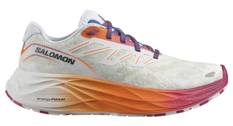 Chaussures running salomon aero glide 2 blanc orange violet femme