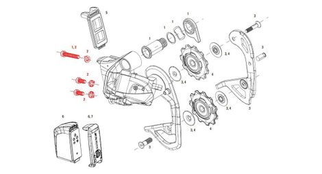 Kit de tornillos Sram para raíl D Arri re Red eTap
