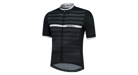 Maillot Manches Courtes Rogelli Stripe Homme Noir/Blanc