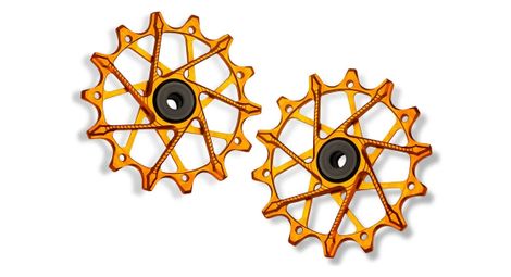 Paire de galets de dérailleur garbaruk pour shimano 12v orange