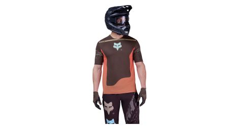 Maillot manches courtes fox flexair elevated marron/corail