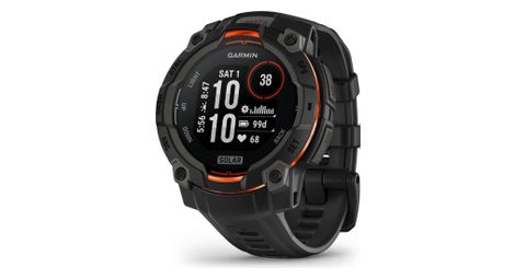 Montre GPS Garmin Instinct 3 Solar - 45 mm Noir avec Bracelet en Silicone Noir