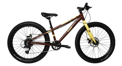 Mountain bike per bambini scamp highfox microshift mezzo 8v 24'' marrone giallo