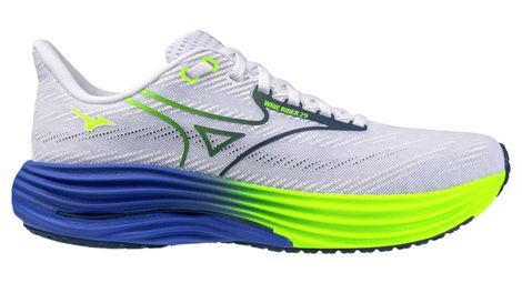 mizuno wave rider 29 running shoes white blue yellow men s