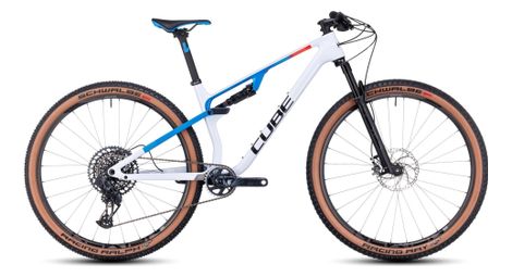 Vtt tout-suspendu cube ams zero99 c:68x slx 29 sram gx eagle axs 12v 29'' blanc bleu teamline