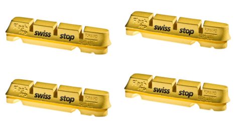 Swissstop flashpro yellow king x4 inserciones de pastillas de freno ruedas de carbono para shimano / sram / campagnolo