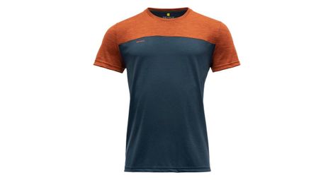 T shirt manches courtes devold norang merino 150 bleu orange