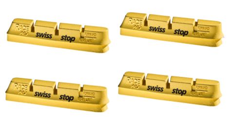 Swissstop racepro yellow king x4 inserciones de pastillas de freno ruedas de carbono para campagnolo