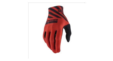 100% celium racer red long gloves