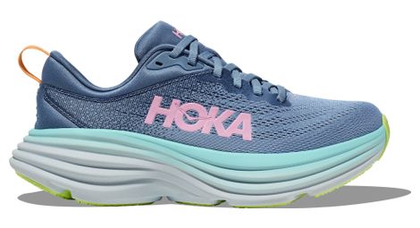 Hoka one one bondi 8 large d blau rosa damen running-schuhe