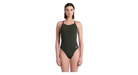 Arena team swimsuit challenge solid green 38 fr