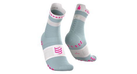 Chaussettes Compressport Pro Racing V4.0 Run High Ironman 2026 Gris/Rose