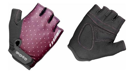 Paire de gants courts femme gripgrab rouleur violet noir