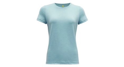 T shirt manches courtes femme devold eika merino 150 bleu clair