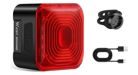 Feu arrière intelligent de vélo, détection de frein, affichage de batterie