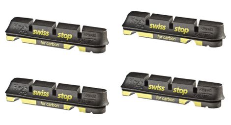 X4 cartouches de patins de frein swissstop flashpro black prince pour jantes carbone pour freins shimano / sram / campagnolo