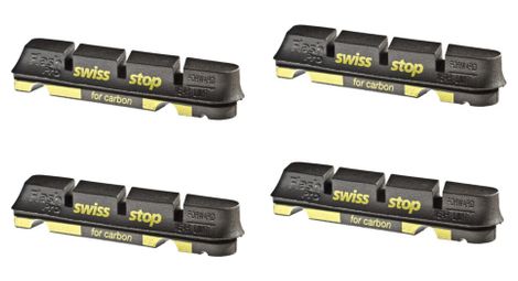 4 pack of swissstop flashpro black prince brake pad cartridges for carbon rims compatible with shimano sram campagnolo brakes