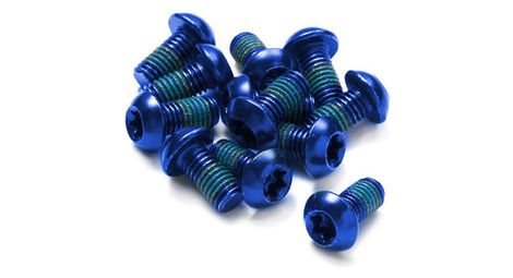 Kit de 12 vis de disque reverse acier m5 x 10mm bleu