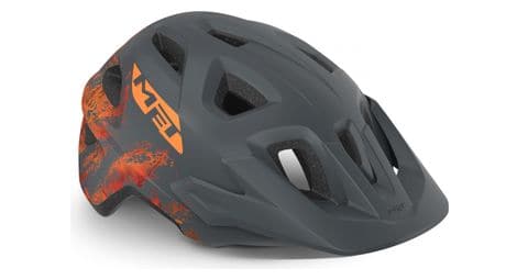 Met eldar casco para niños gris naranja mate