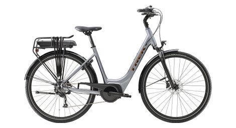 Vélo de ville électrique trek verve+ 1 lowstep shimano tourney/altus 8v 300 wh gris 2023