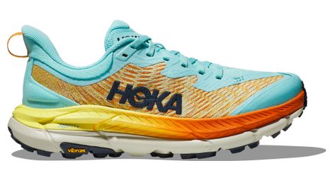 Hoka one one mafate speed 4 blau orange damen trailrunning-schuhe