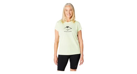 Maillot de manga corta para mujer asics fujitrail logo verde