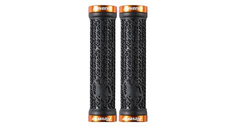 Paire de grips reverse stamp noir orange