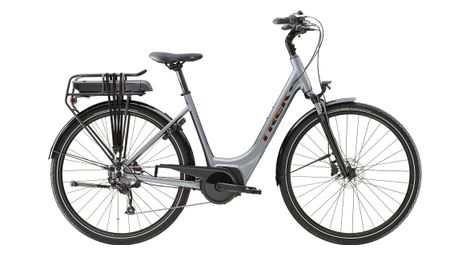 Velo de ville electrique trek verve 1 lowstep shimano tourney altus 8v 400 wh gris 2023
