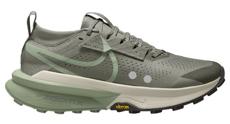 Nike zoomx zegama trail 2 grigio verde scarpe da corsa per uomo