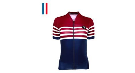 Maillot manches courtes femme lebram tourmalet bleu coupe ajustee