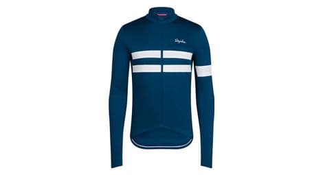 Maillot manches longues rapha brevet bleu/blanc