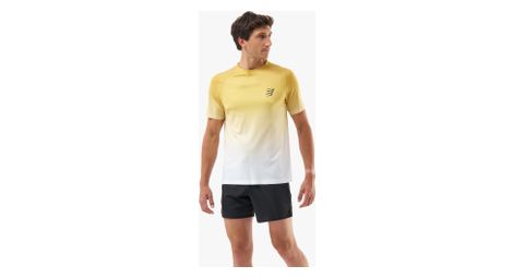 Maillot manches courtes compressport performance jaune gris homme