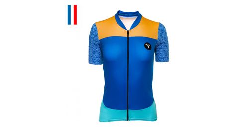 Maillot manches courtes femme lebram aspin bleu coupe ajustee
