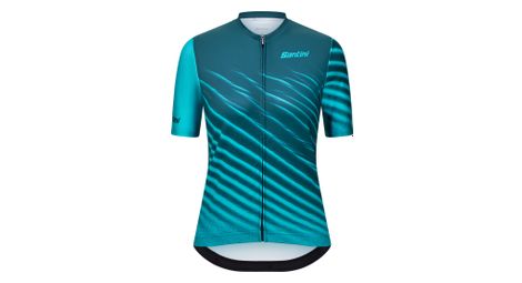 Maillot santini astro turquoise de manga corta para mujer