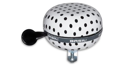 Sonnette basil polka dot pois blanc noir 80mm